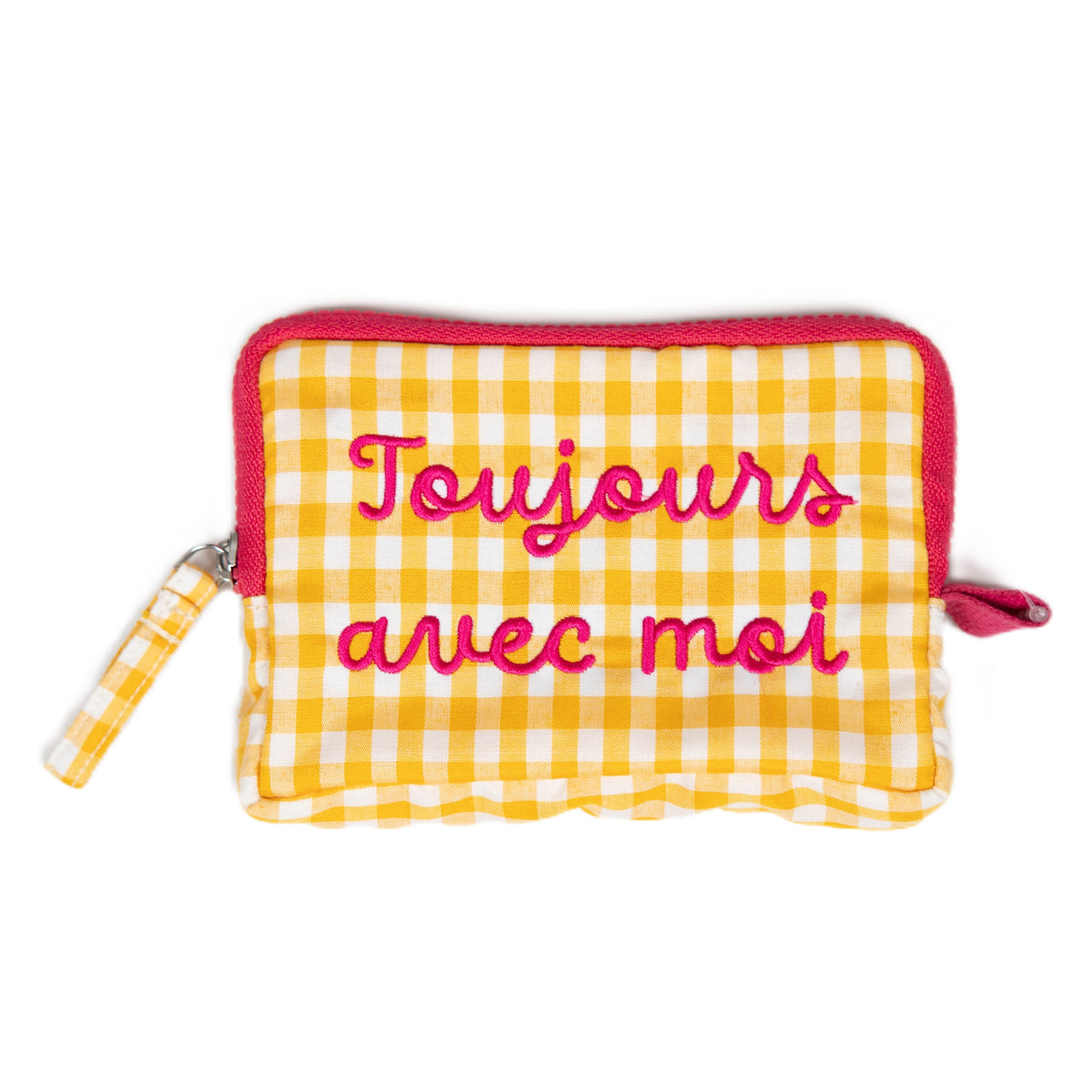 Pochette a Quadretti con Scritta Ricamata - Matilde