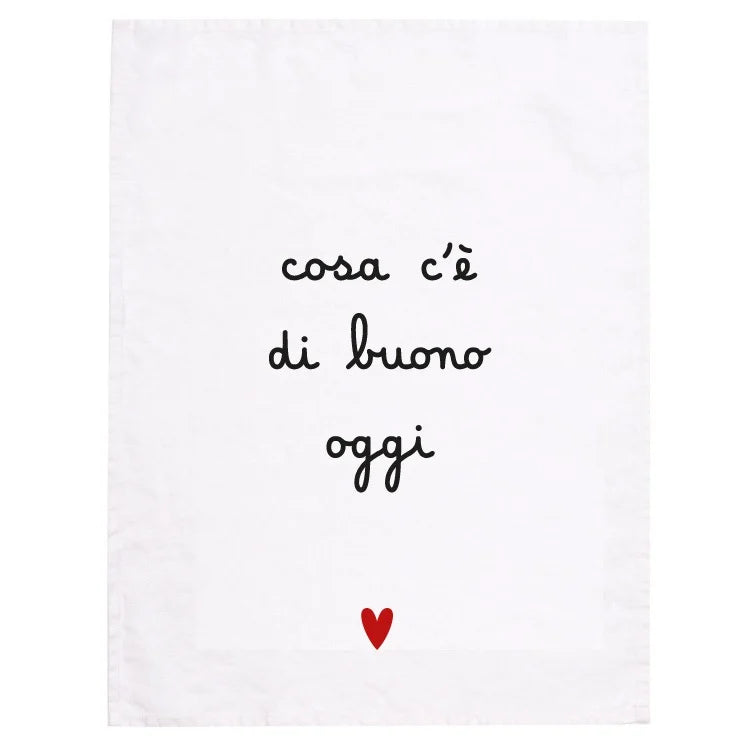 Canovaccio in Lino Stonewashed Stampa - Cosa c'è di Buono Oggi