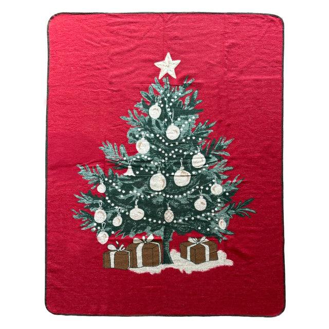 Plaid in Lana Cotta con Albero di Natale - Christmas Tree