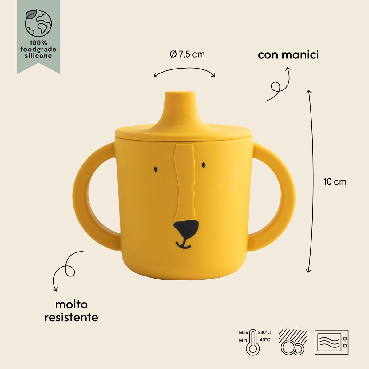 Tazza Sippy in Silicone - Mr. Lion