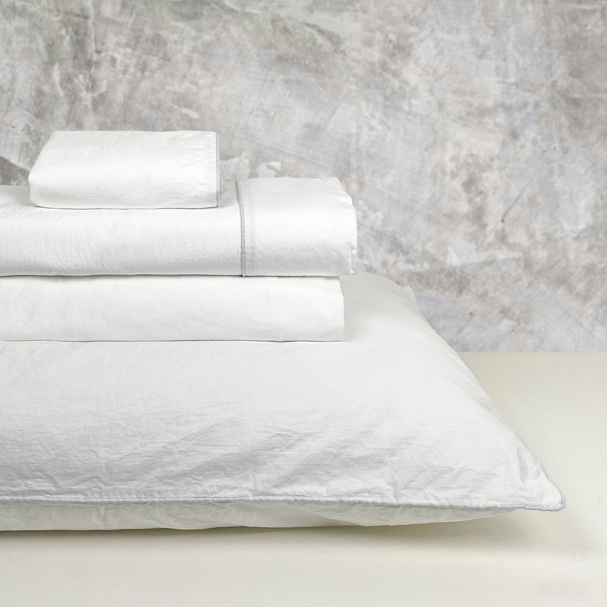 Completo Lenzuola in Percalle di Cotone Stonewashed - Volterra
