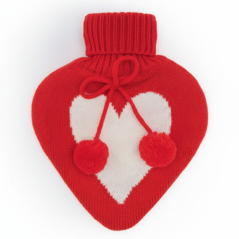 Borsa dell'acqua calda in Pile con Cuore Jacquard - Heart