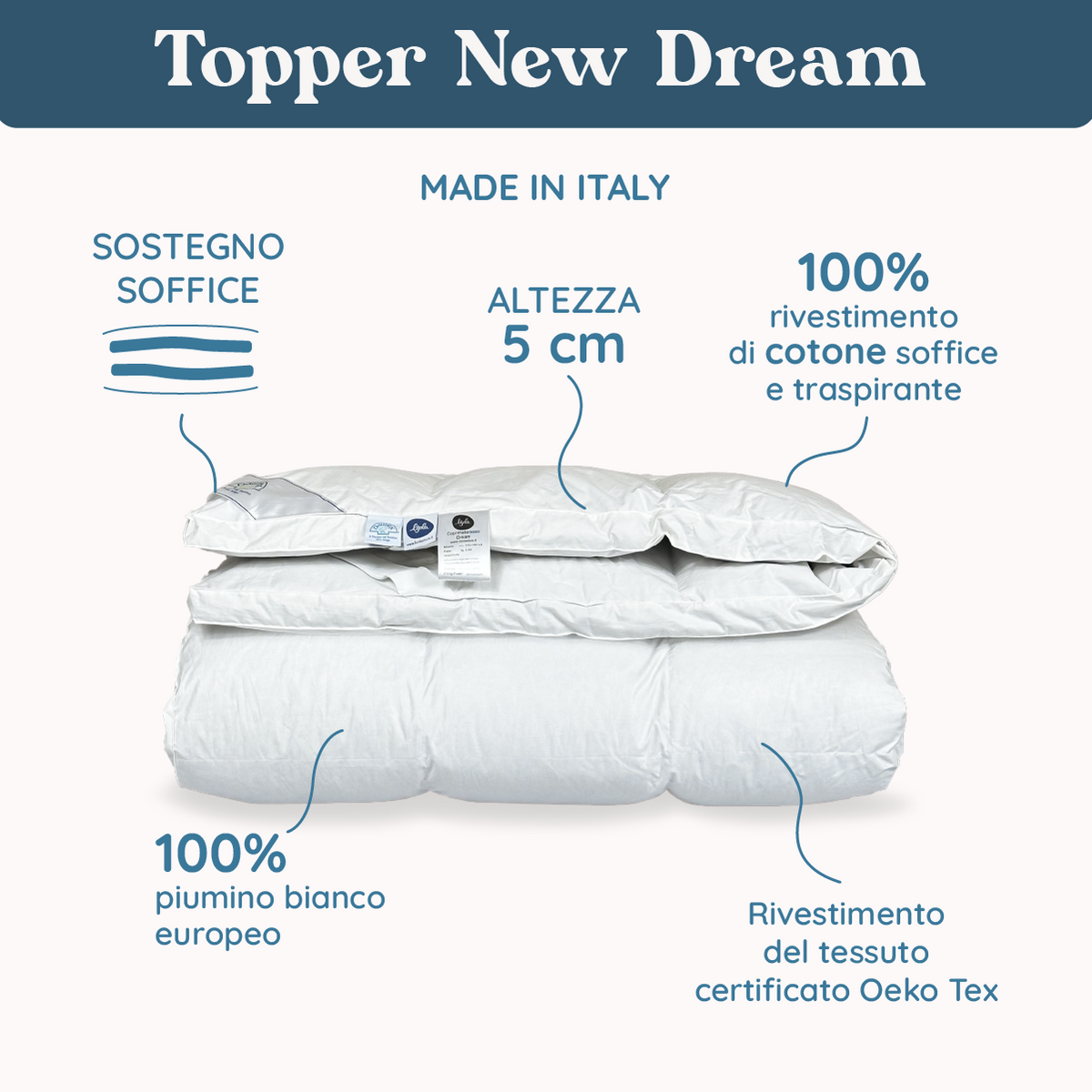 Topper in Piumino d'Oca