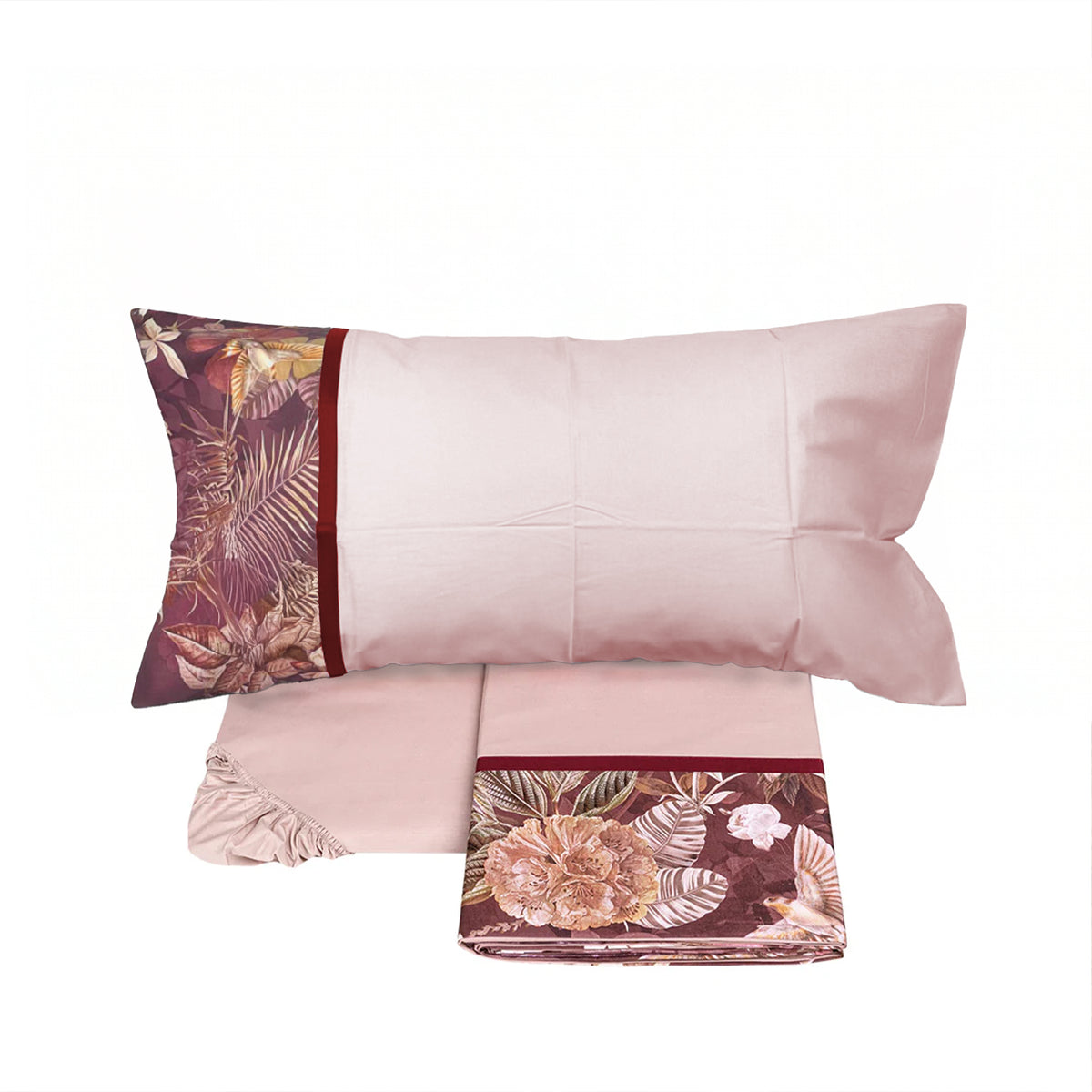 Completo Lenzuola in Flanella di Cotone Fantasia Floreale - Protea