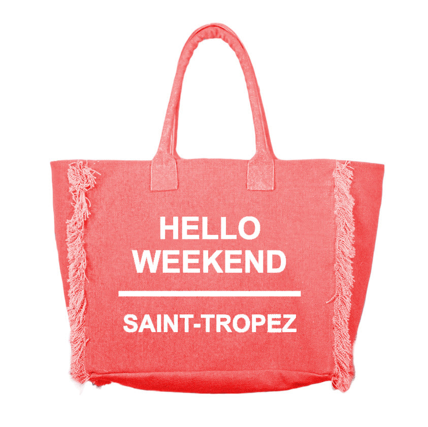 Borsa Mare o Trusse in Puro Cotone Tinta Unita - Hello Weekend