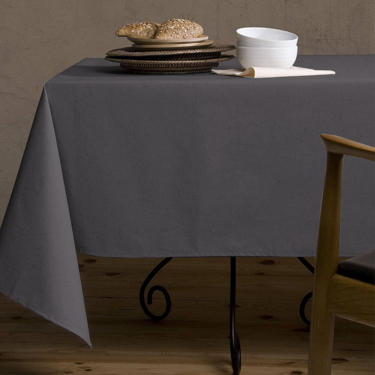 Tovaglia Antimacchia in Misto Lino e Cotone Resinato - Terra Tovaglia Resinata Lisola 150x180cm Denim