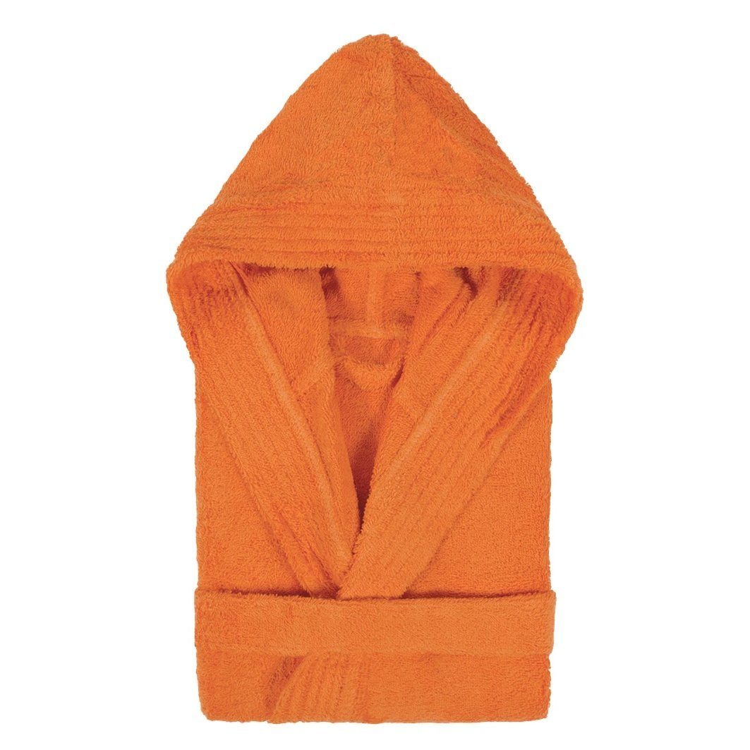 Accappatoio con Cappuccio da Bambino in Spugna di Cotone - Pure Accappatoio Lasa Home 2/3 Anni Arancione Scuro