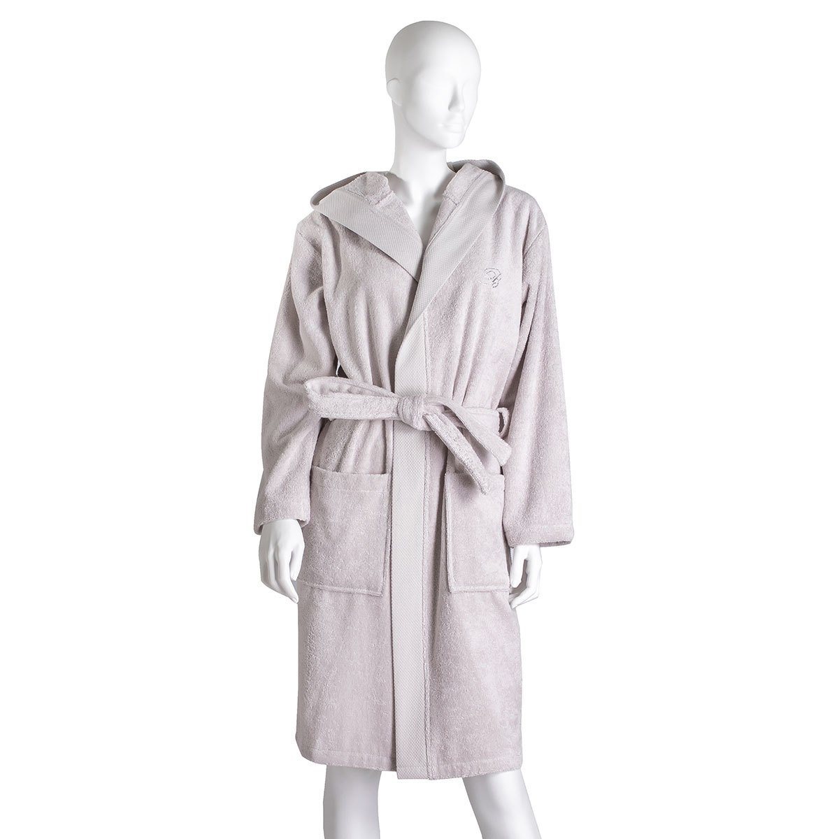 Accappatoio con Cappuccio in Spugna di Cotone - Blumarine Accappatoio Blumarine Small Ghiaccio
