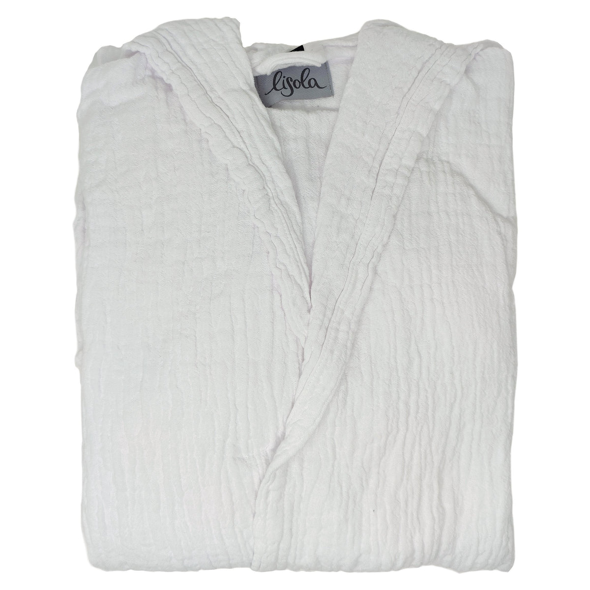 Accappatoio in Cotone Stonewashed con Cappuccio - Punto Accappatoio Lisola Small/Medium Bianco