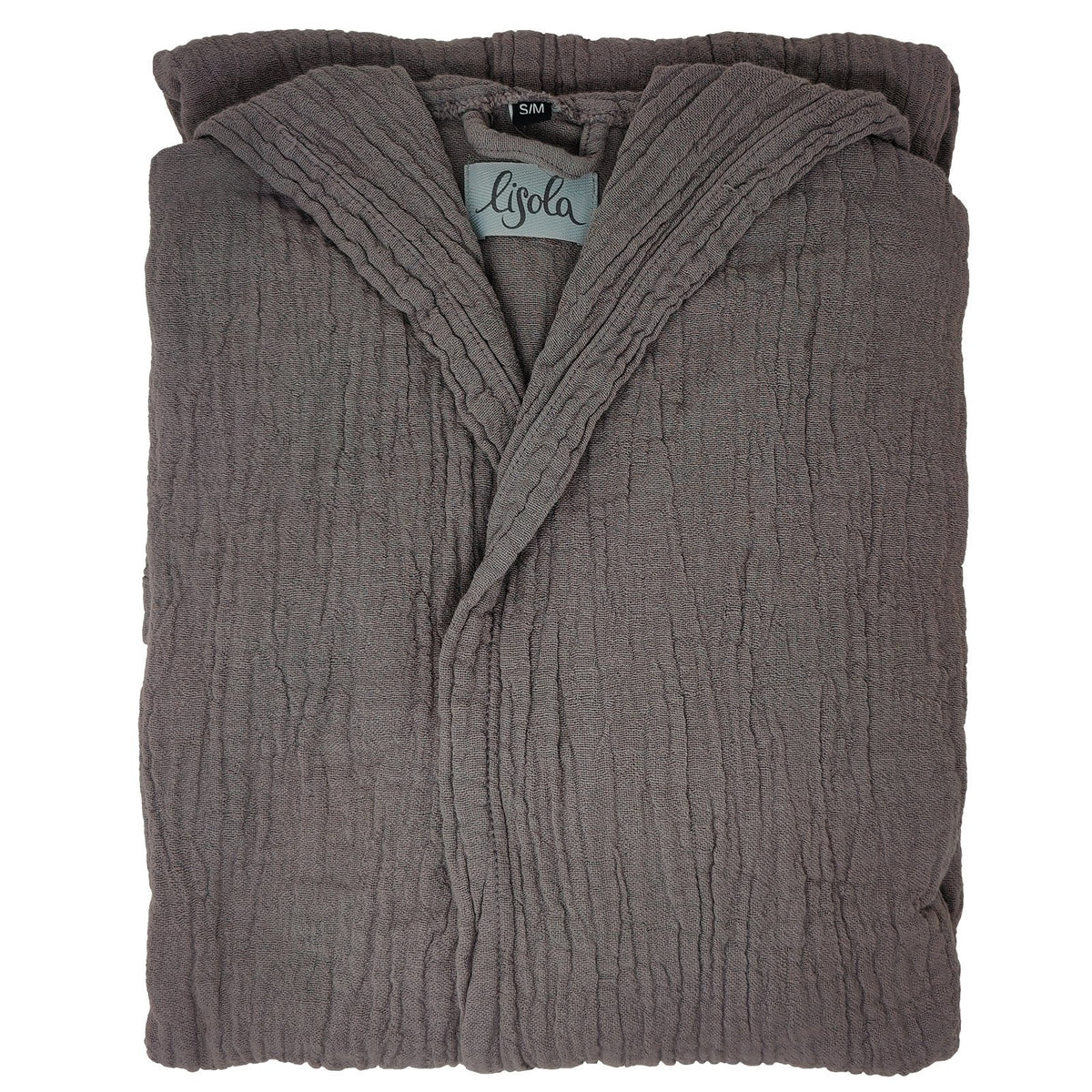 Accappatoio in Cotone Stonewashed con Cappuccio - Punto Accappatoio Lisola Small/Medium Grigio