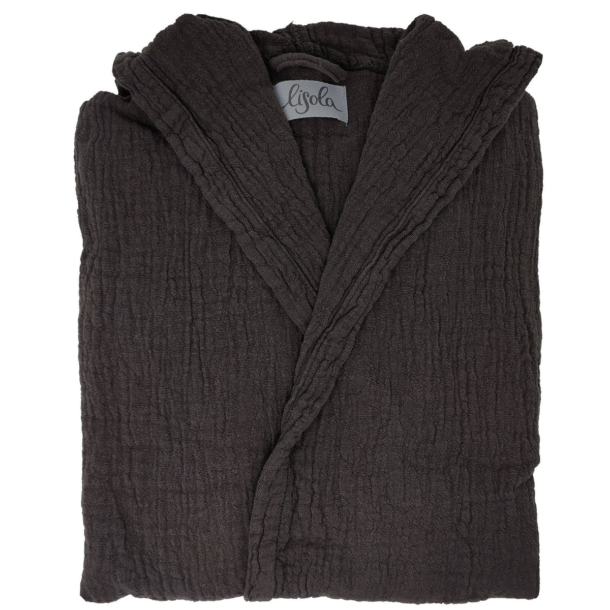 Accappatoio in Cotone Stonewashed con Cappuccio - Punto Accappatoio Lisola Small/Medium Marrone