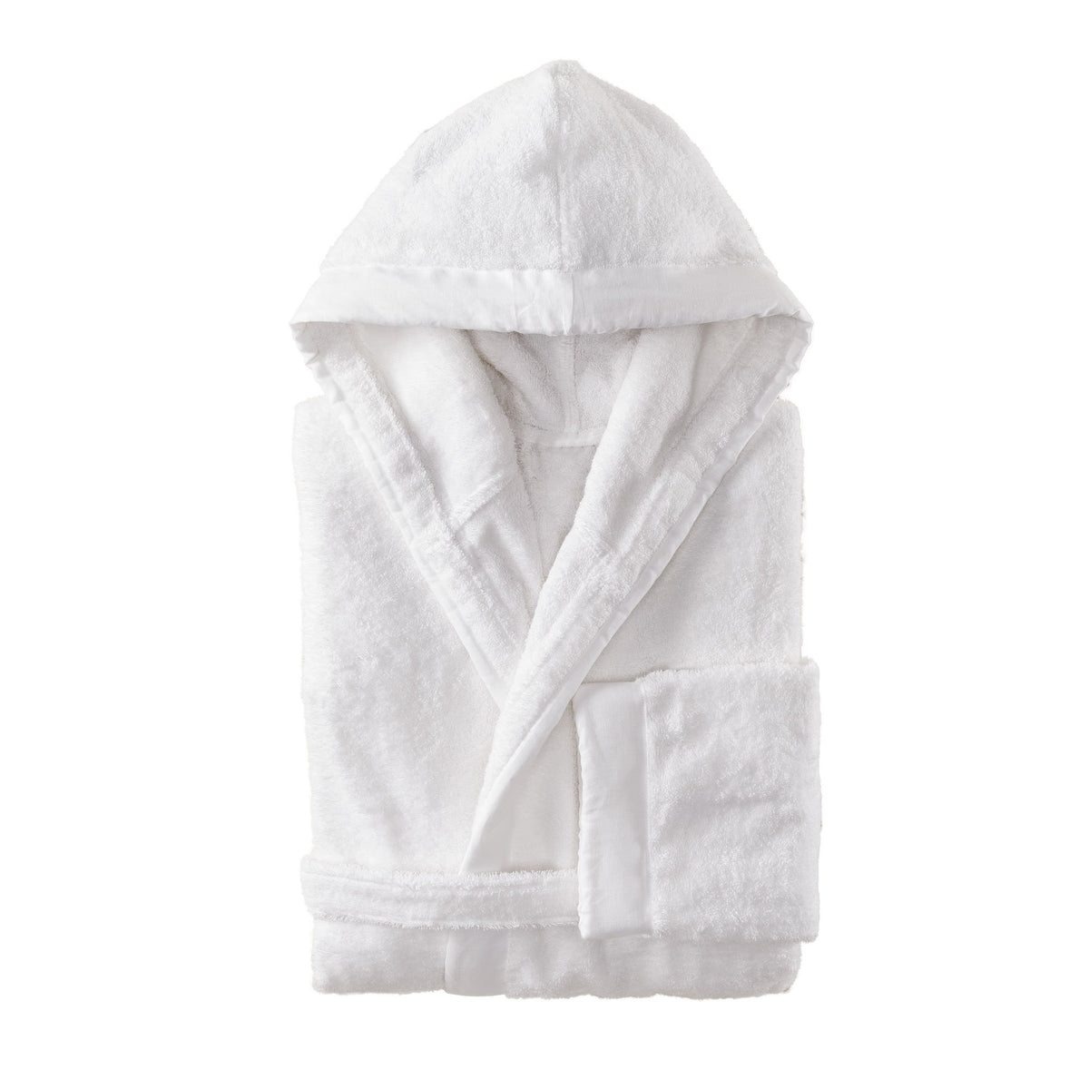 Accappatoio in Spugna con Balza in Lino StoneWashed - Loira Accappatoio Lisola Bianco Small