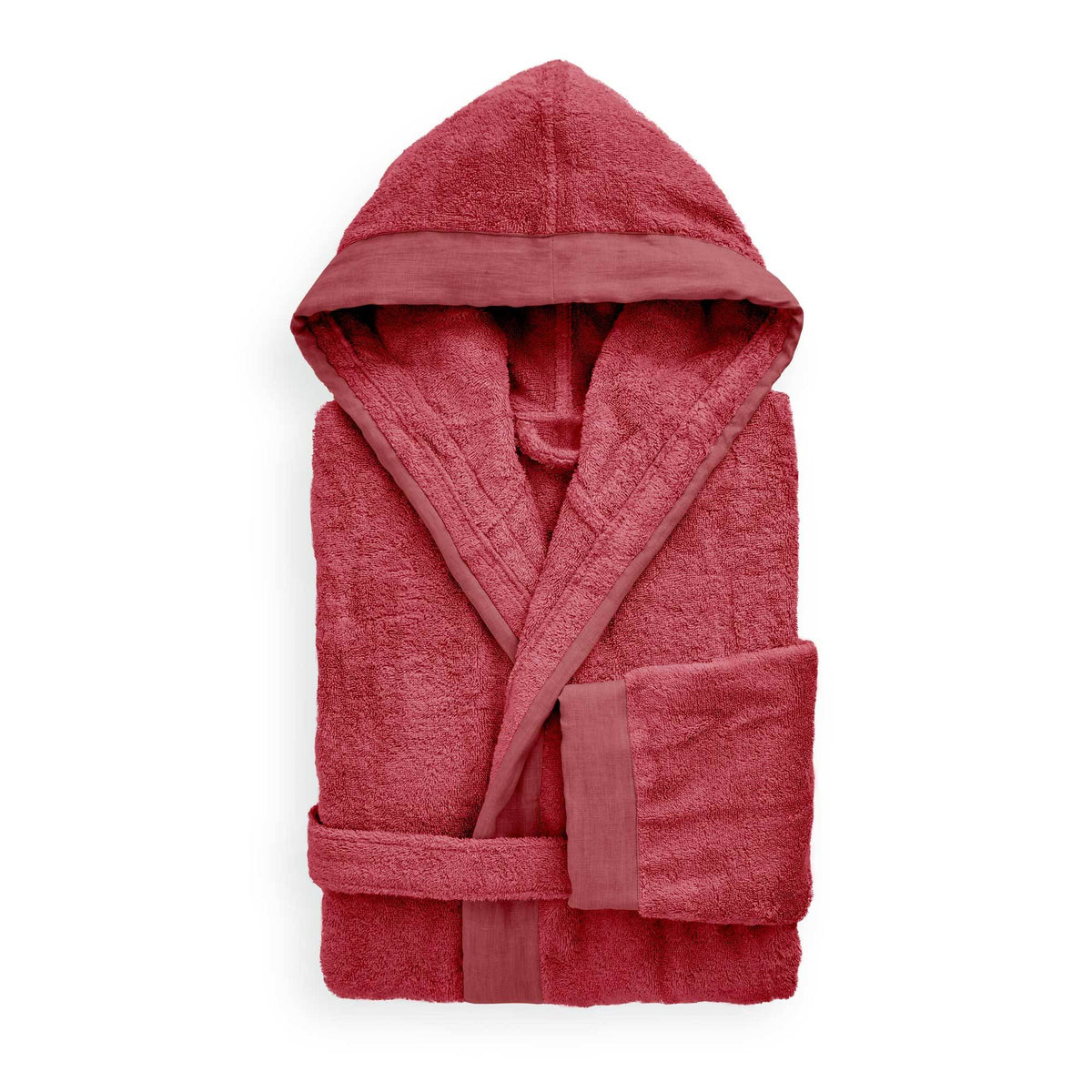 Accappatoio in Spugna con Balza in Lino StoneWashed - Loira Accappatoio Lisola Rosso (Valenza) Small