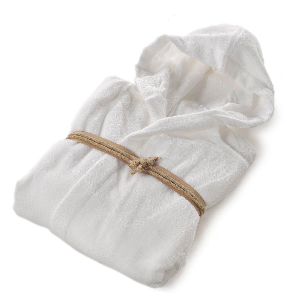 Accappatoio in Spugna di Cotone con Cappuccio - Coccola Accappatoio Fazzini SMALL Bianco