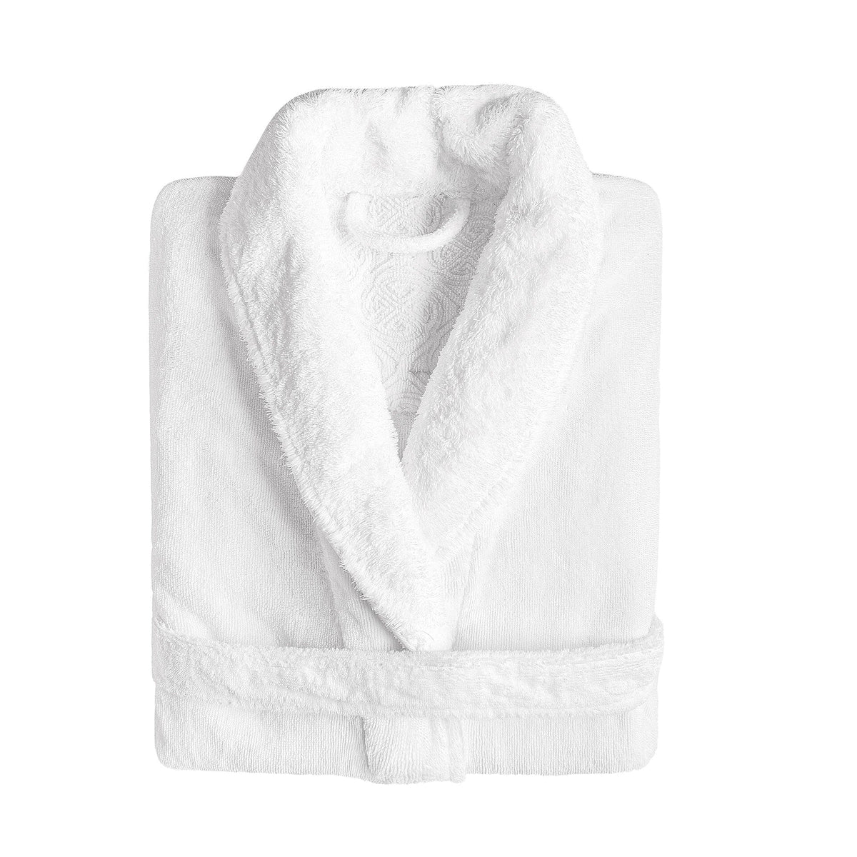 Accappatoio in Spugna di Puro Cotone Egiziano con Scollo a Scialle - Egoist Accappatoio Graccioza SMALL Bianco