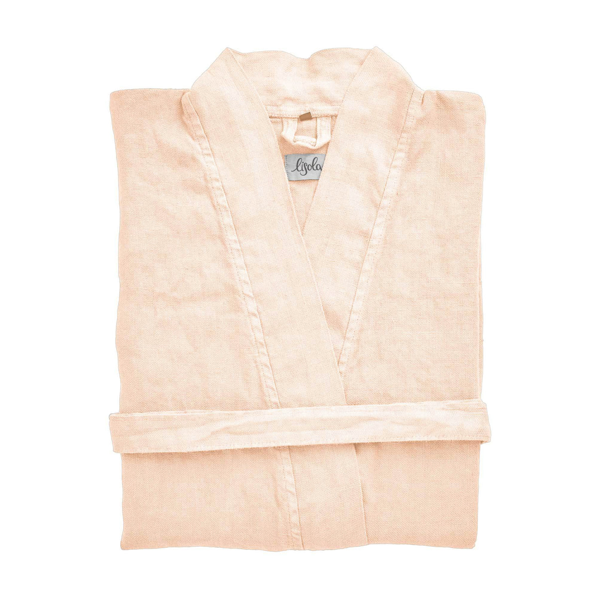 Accappatoio Kimono in Panamà di Puro LINO - Panamà Accappatoio Lisola Rosa Chiaro Small/Medium
