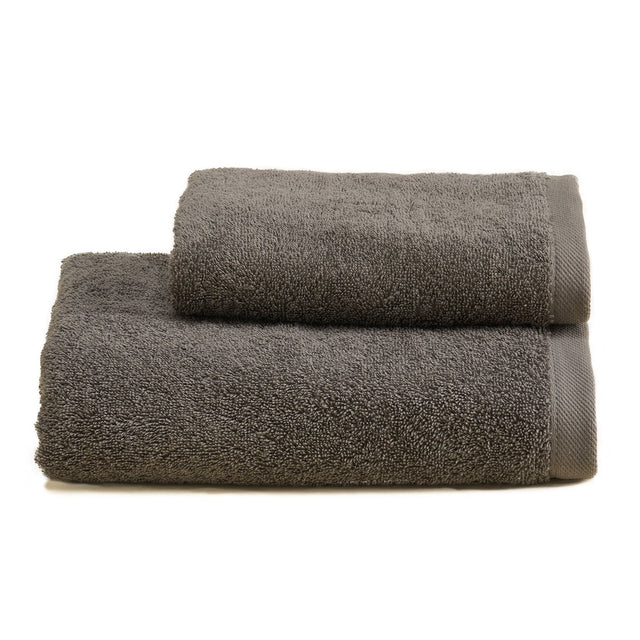 Asciugamani in Spugna di Cotone Tinta Unita - Perla Coppia di spugna Lisola Grigio (Grisaglia)