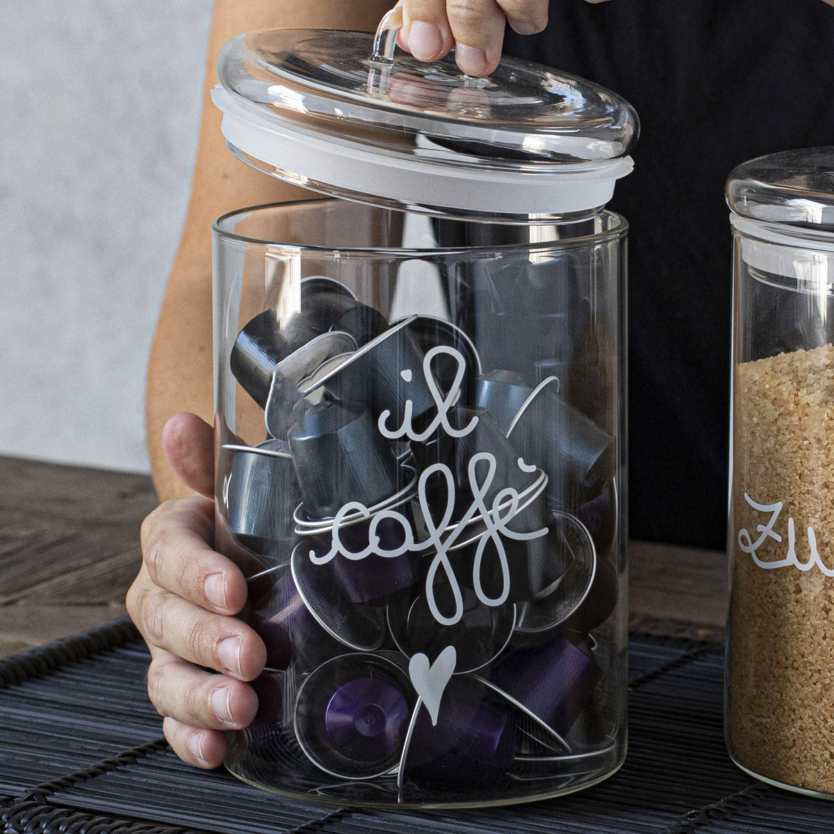 Barattolo in Vetro Borosilicato Serigrafato - Il Caffè Barattolo Simple Day