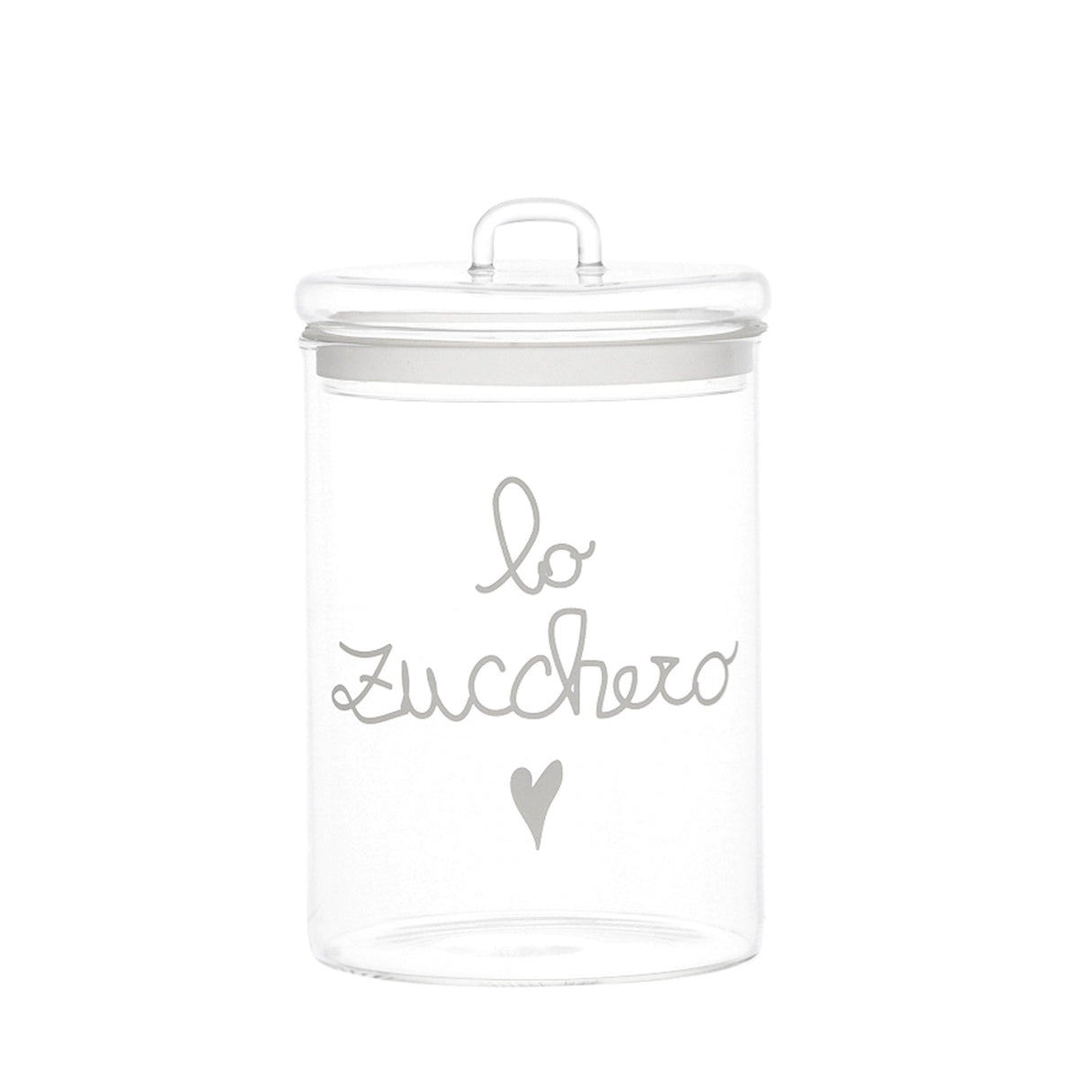 Barattolo in Vetro Borosilicato Serigrafato - Lo Zucchero Barattolo Simple Day Bianco