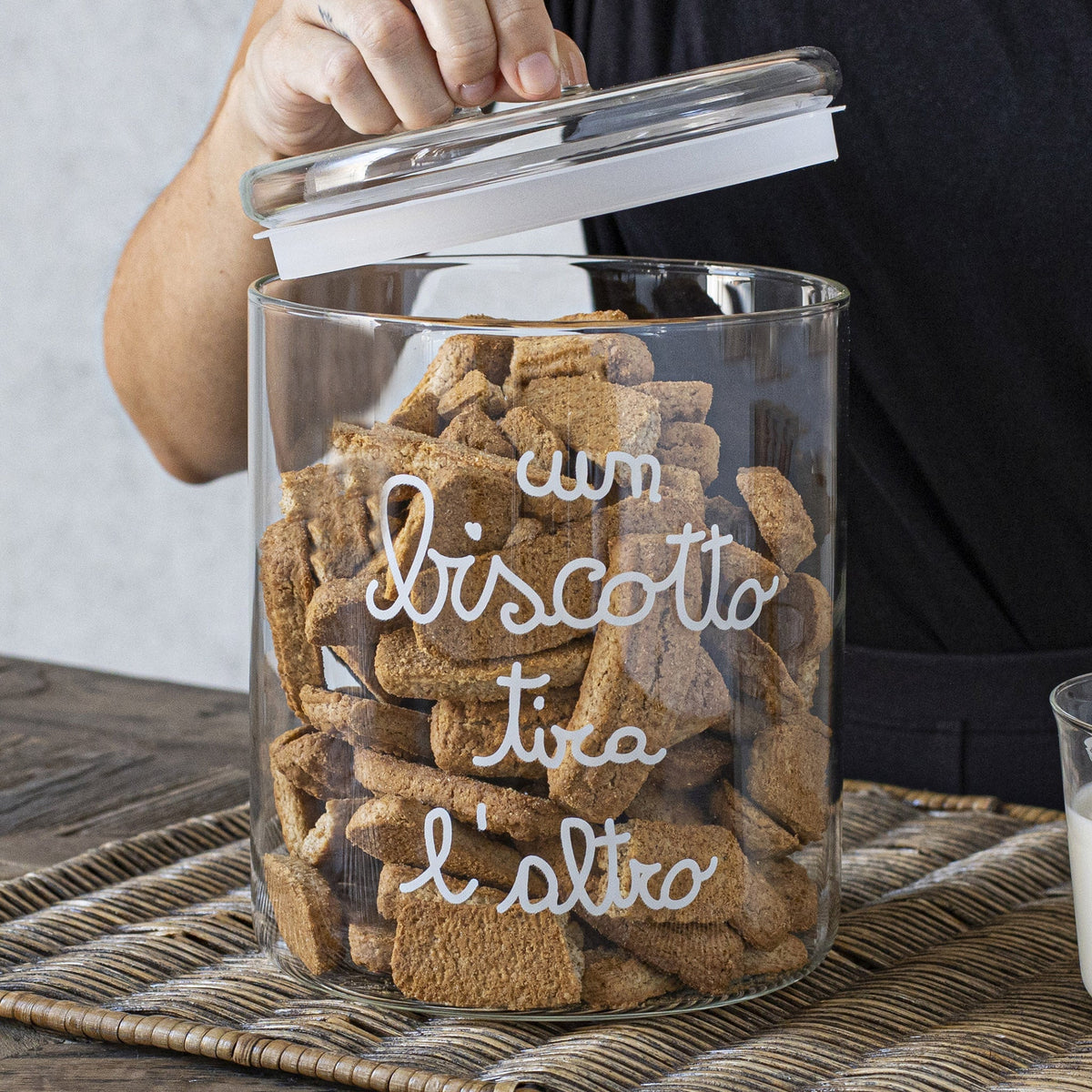 Barattolo in Vetro Borosilicato Serigrafato - Un Biscotto Tira L'Altro Barattolo Simple Day