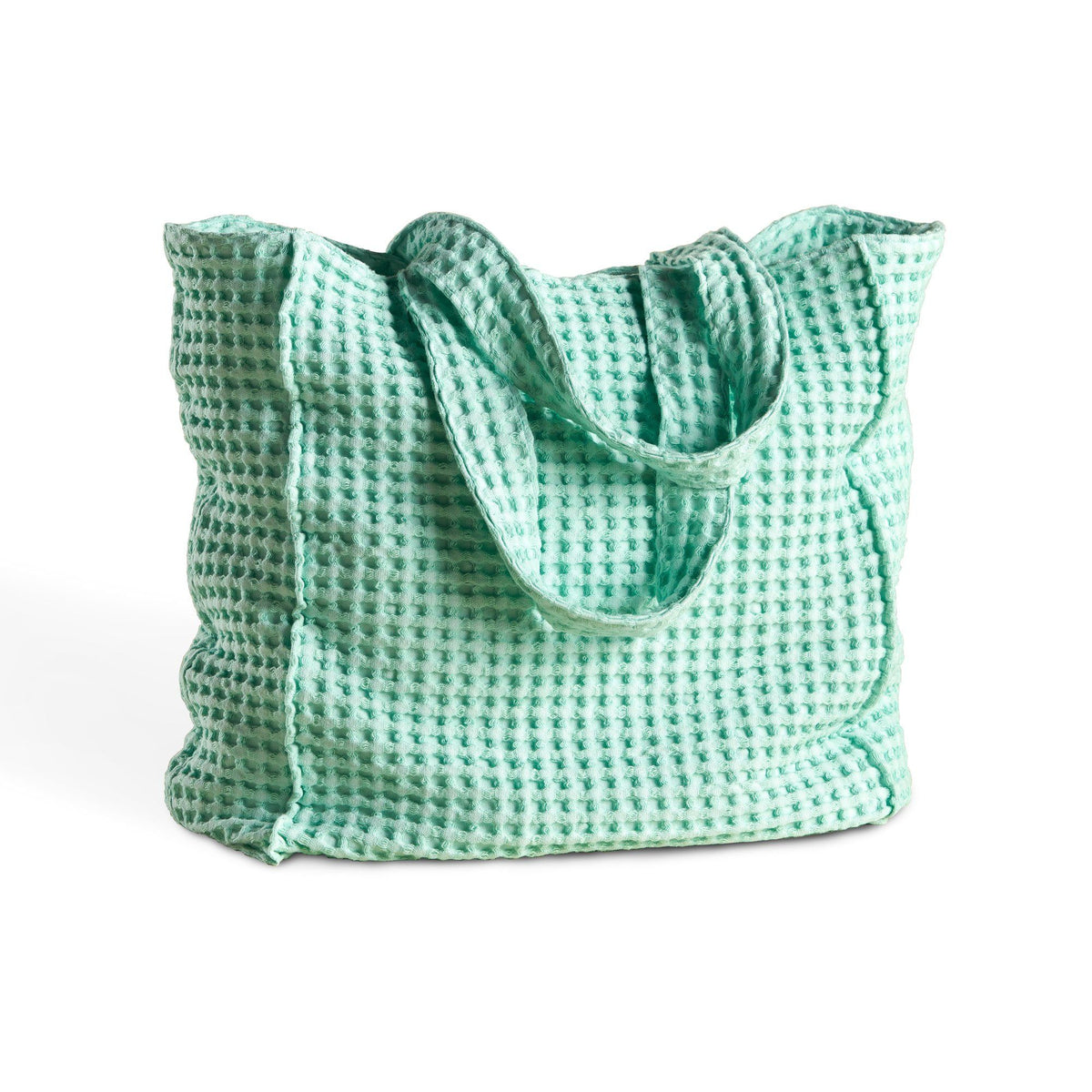 Borsa Mare in Puro Cotone a Nido d'Ape Tinto in Capo - ONDA Borsa Mare Biancoperla Acqua