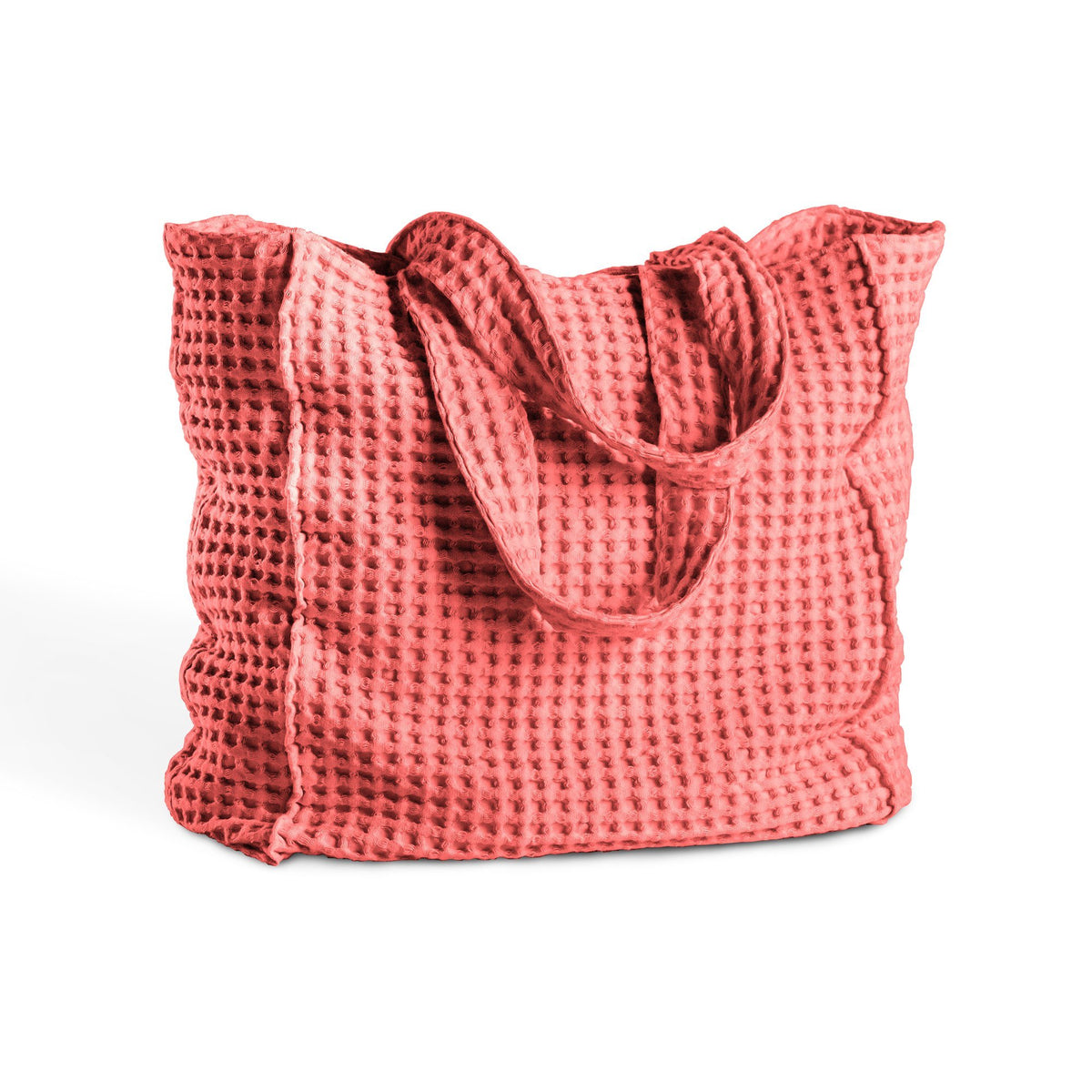 Borsa Mare in Puro Cotone a Nido d'Ape Tinto in Capo - ONDA Borsa Mare Biancoperla Begonia
