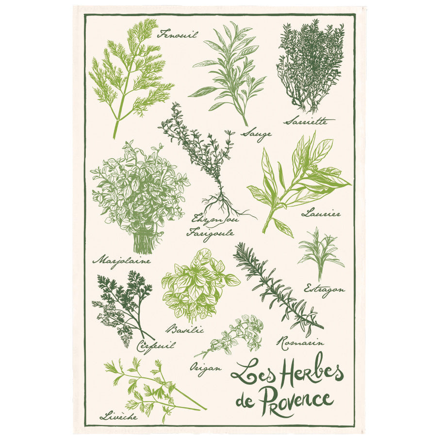 Canovaccio in Puro Cotone Fantasia Floreale - Les Herbes De Provence canovaccio Winkler Ecru