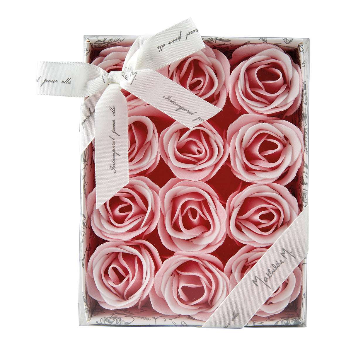 Cofanetto 12 Rose di Sapone Fragranza Rose Elixir - Roses de Savon Cofanetto Regalo Mathilde M. Rosa
