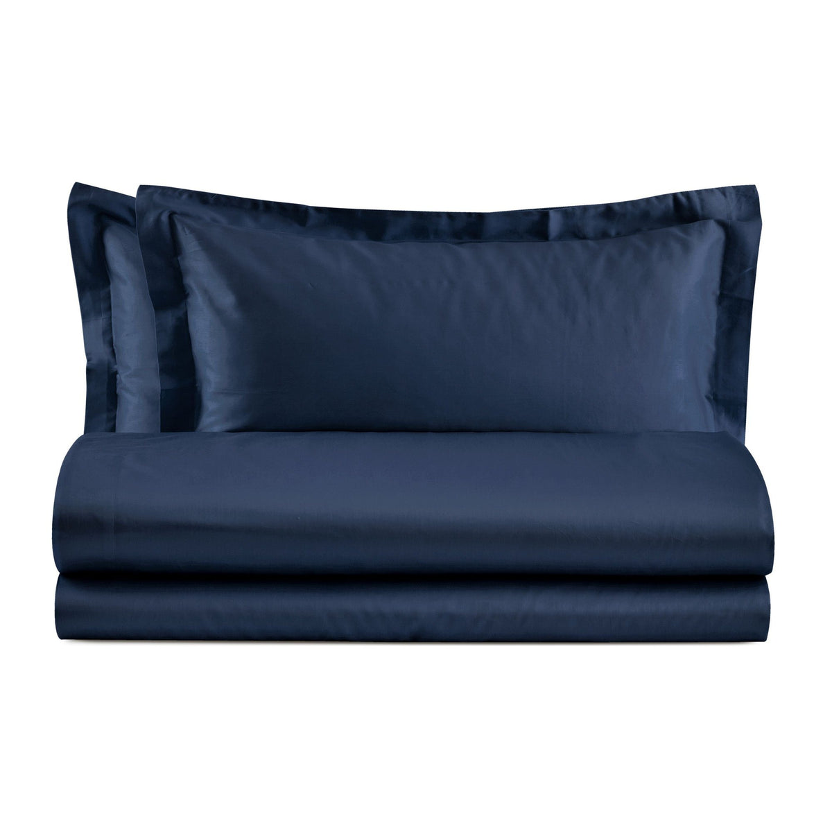Completo Copripiumino in Raso 100% Cotone - Atene Copripiumino Lisola Matrimoniale Navy