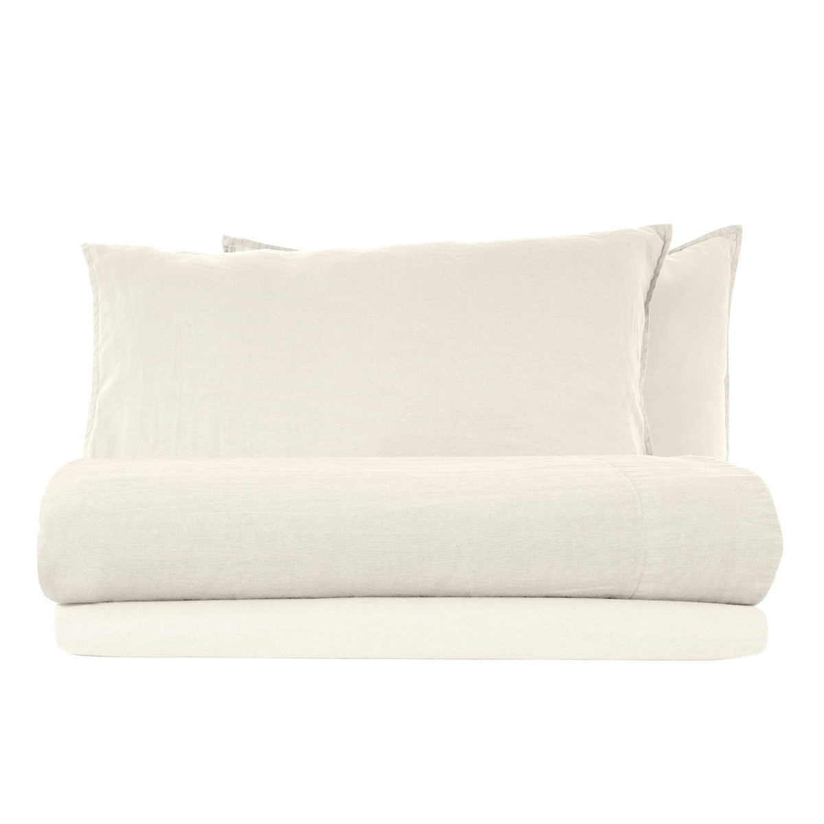 Completo Lenzuola in Lino StoneWashed No Stiro - Exclusive Lenzuola Loft by BiancoPerla Singola Avorio