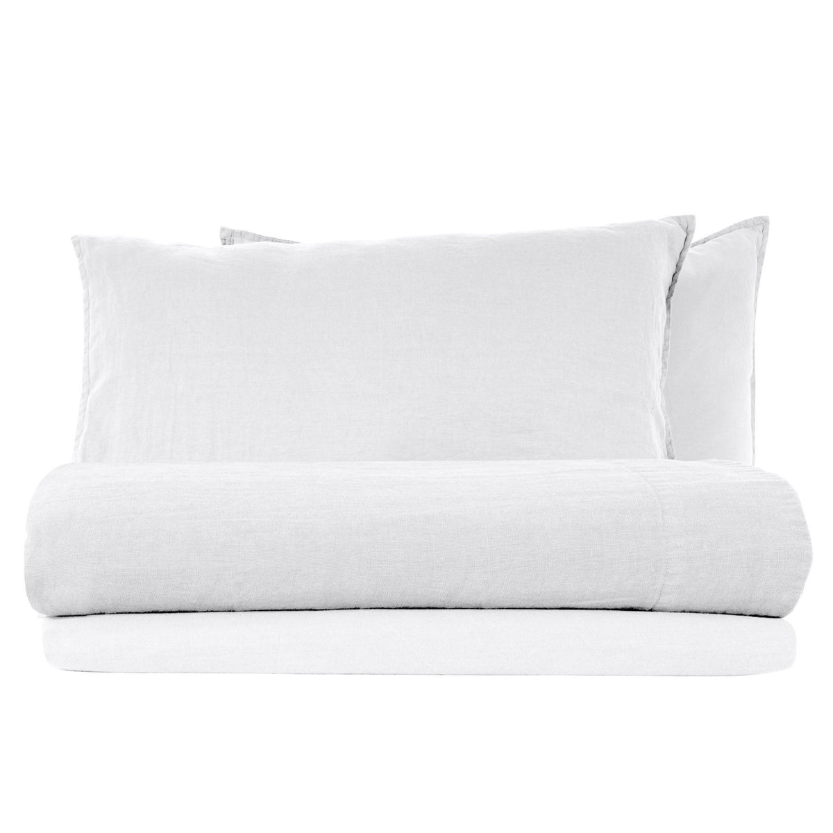 Completo Lenzuola in Lino StoneWashed No Stiro - Exclusive Lenzuola Loft by BiancoPerla Singola Bianco