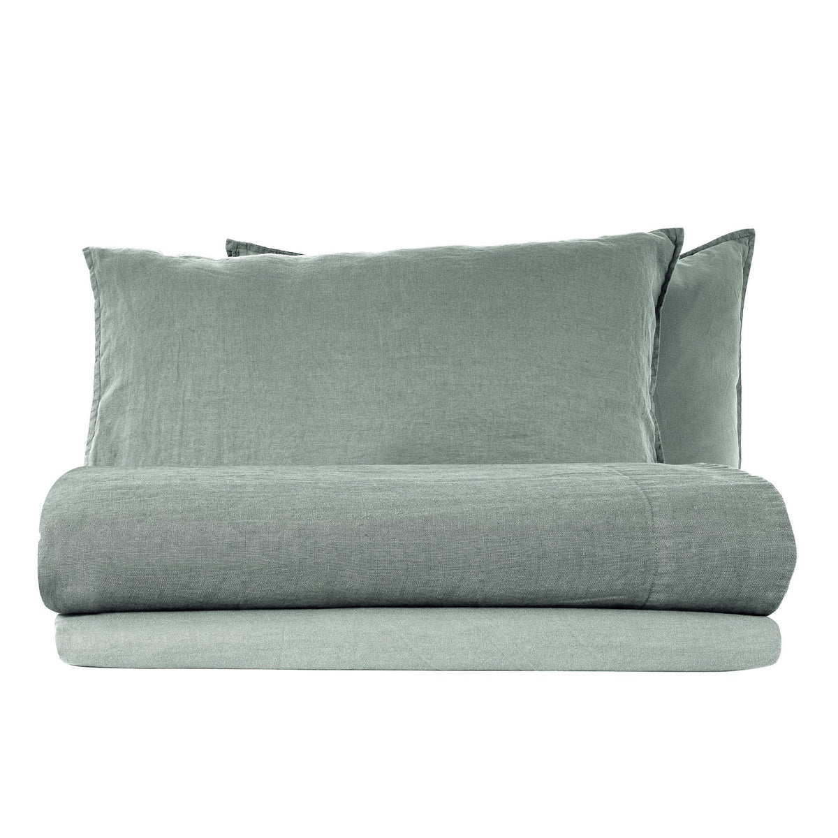 Completo Lenzuola in Lino StoneWashed No Stiro - Exclusive Lenzuola Loft by BiancoPerla Singola Cenere
