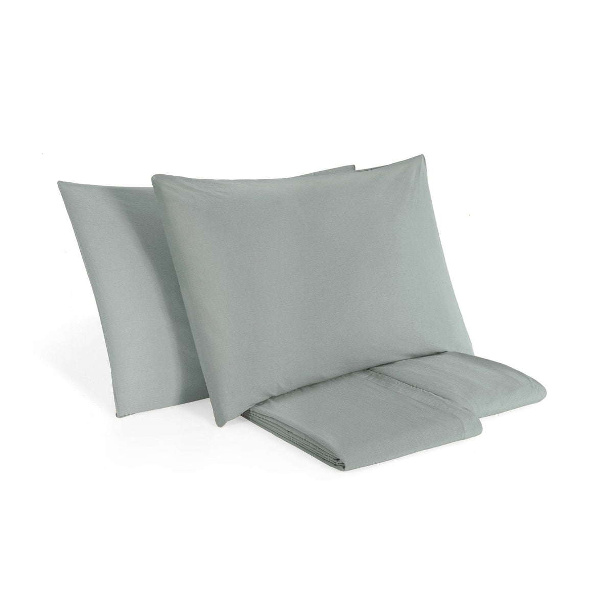 Completo Lenzuola in Puro Cotone StoneWashed No Stiro - Senna Lenzuola Lisola Stone Singolo Cenere