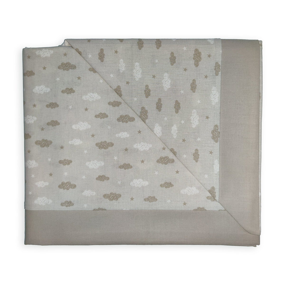 Completo Lenzuoline in Puro Cotone con Fantasia Stampata - Puff Completo Lenzuolino Lisola Baby Culla Grigio