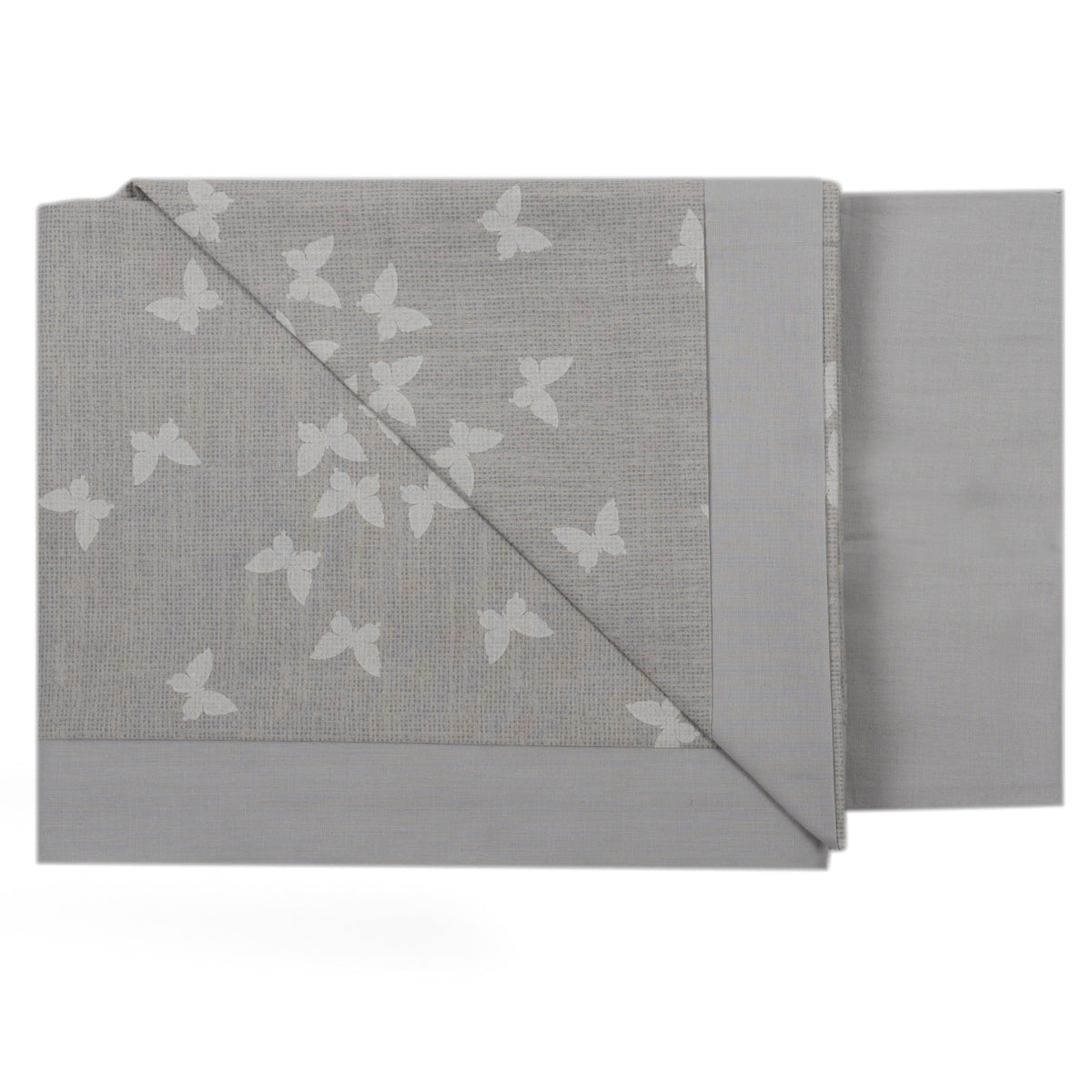 Completo Lenzuolino per Culla in Puro Cotone Ricamato - Butterfly Completo Lenzuolino Lisola Baby Grigio