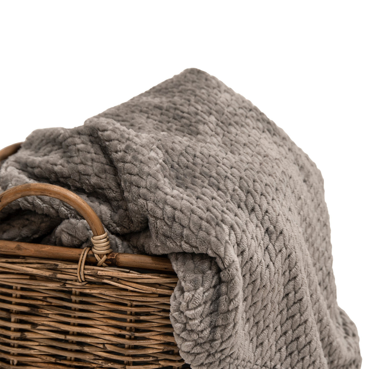 Coperta in Micropile fantasia Jacquard - Flannel Jacquard Coperta Daunex Matrimoniale Grigio