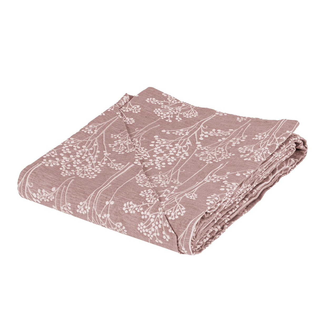 Copriletto in Lino e Cotone Jacquard - Fiori di Lino Copriletto Fazzini Matrimoniale Rosa