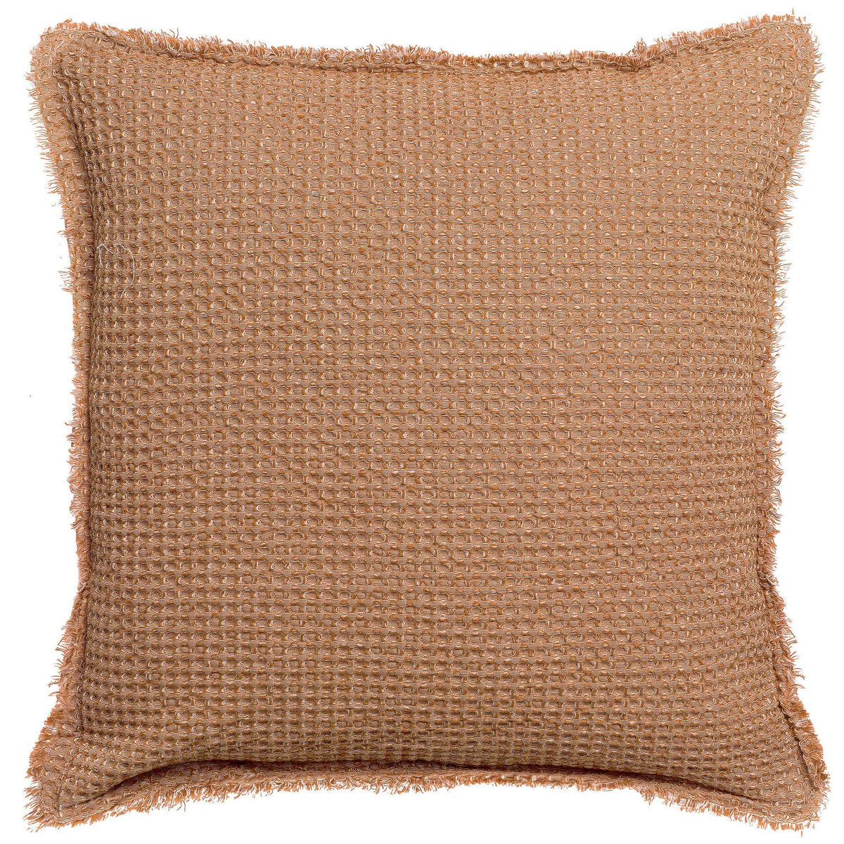 Cuscino a Nido D'Ape Chambray StoneWashed in Cotone Tinta Unita - Maia Chambray Cuscino Vivaraise 45x45 Bronzo