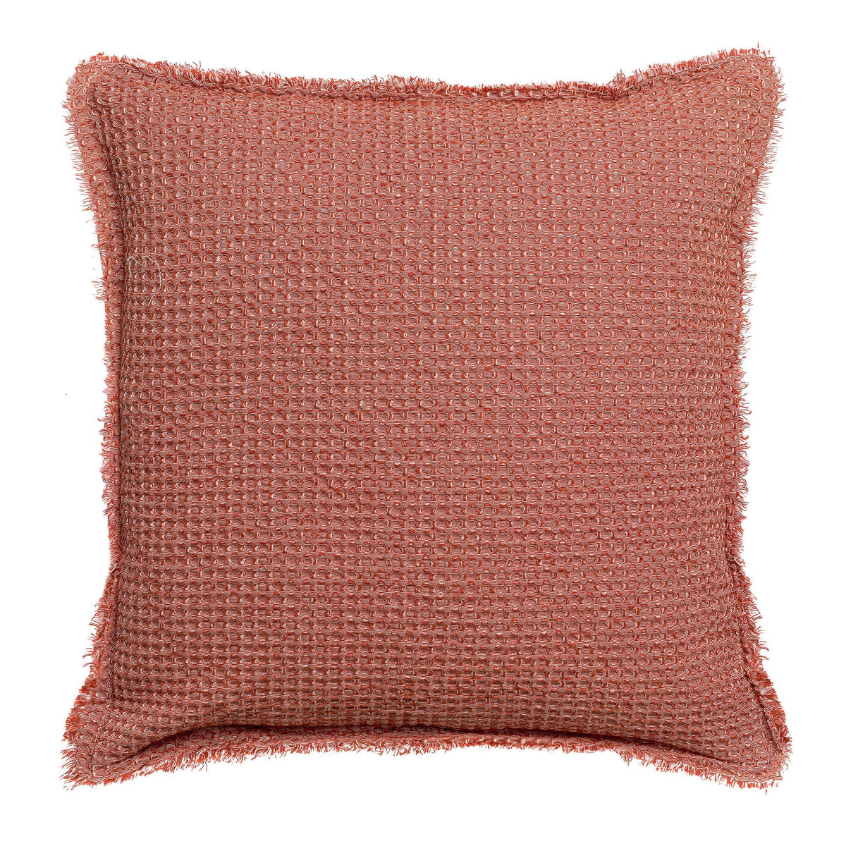 Cuscino a Nido D'Ape Chambray StoneWashed in Cotone Tinta Unita - Maia Chambray Cuscino Vivaraise 45x45 Rame