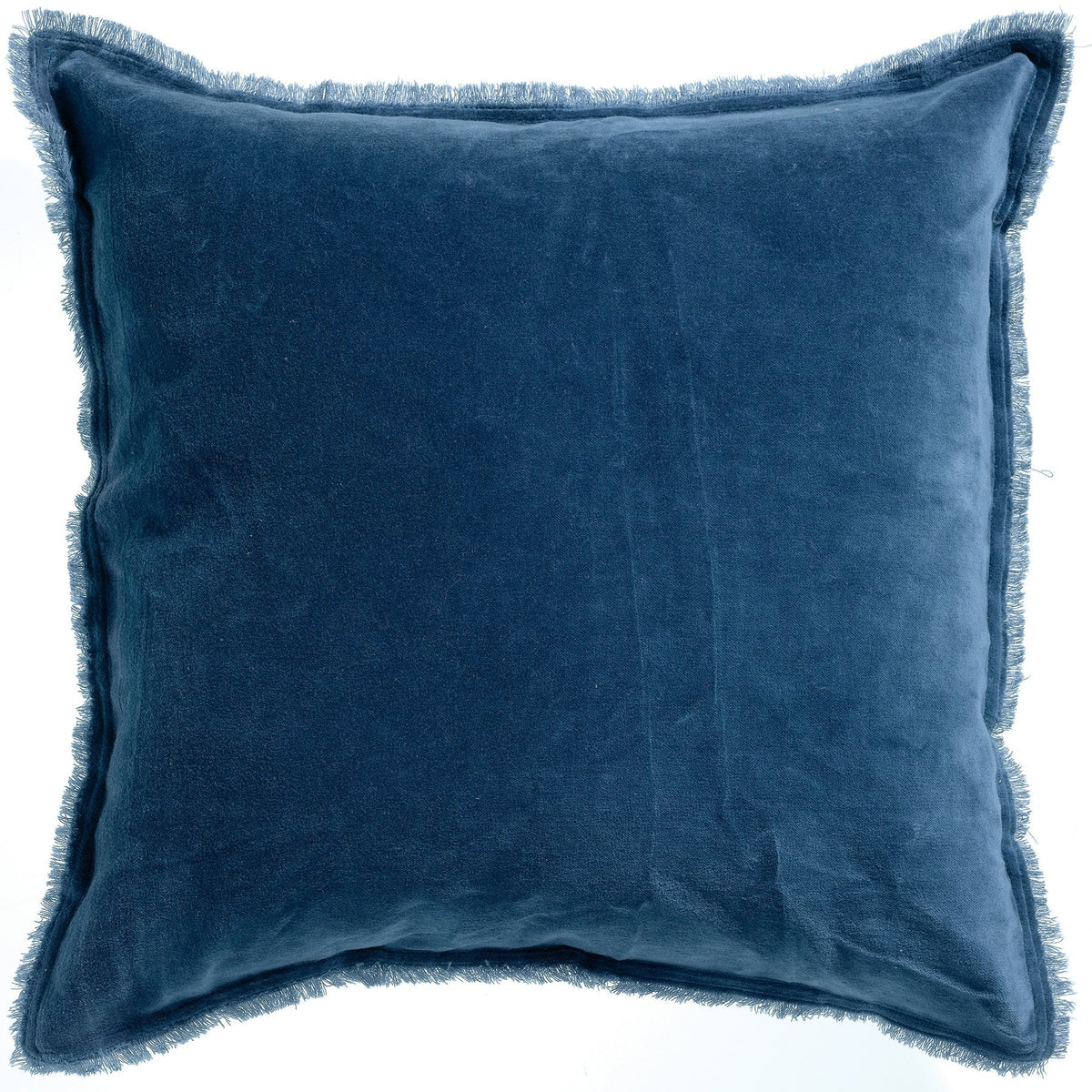 Cuscino in Puro Cotone Vellutato a Frange Tinta Unita - Fara Cuscino Vivaraise 45x45 Touareg
