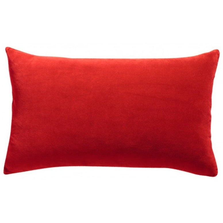 Cuscino in Velluto e Cotone Chambray Tinta Unita - Elise Cuscino Vivaraise 30x50cm Bordeaux