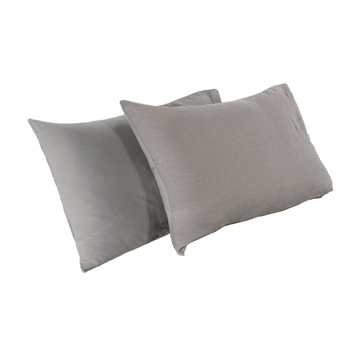 Federa Cotone e Lino StoneWashed No Stiro - 23 Colori Federa Loft by BiancoPerla Grigio (Prisma)
