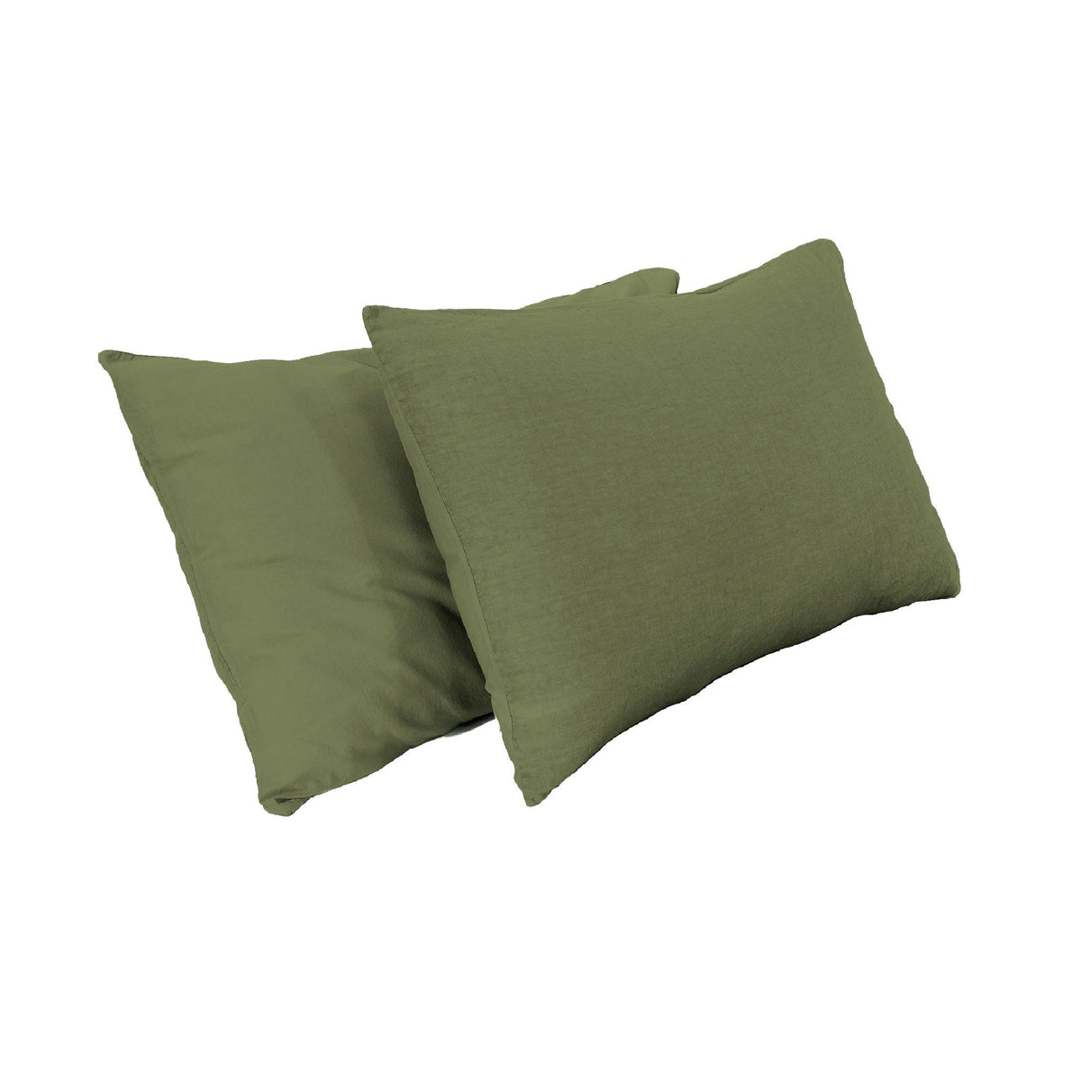Federa Cotone e Lino StoneWashed No Stiro - Loira Federa Lisola Verde (Bosco)