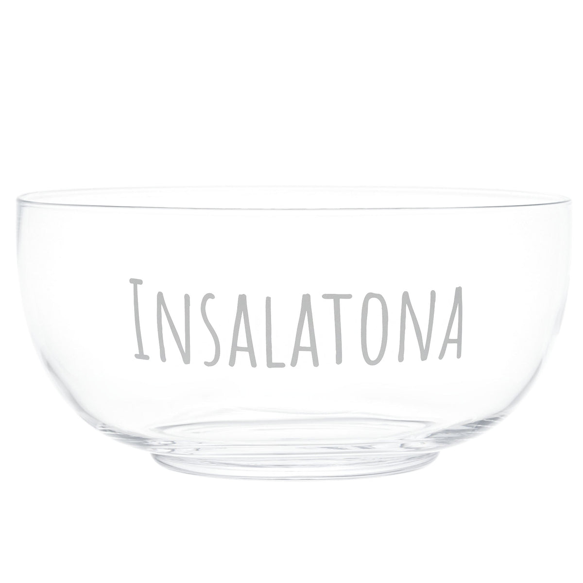 Insalatiera in Vetro Soffiato Serigrafata - Insalatona Insalatiera Simple Day Bianco