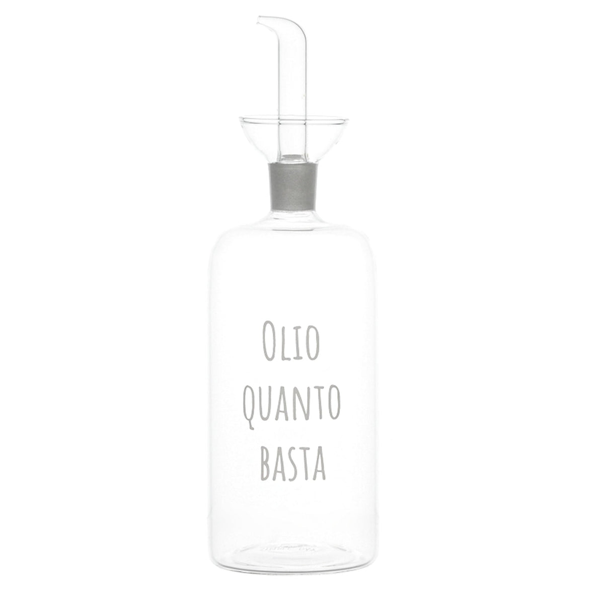 Oliera in Vetro Borosilicato Serigrafata - Olio Quanto Basta Oliera Simple Day Bianco