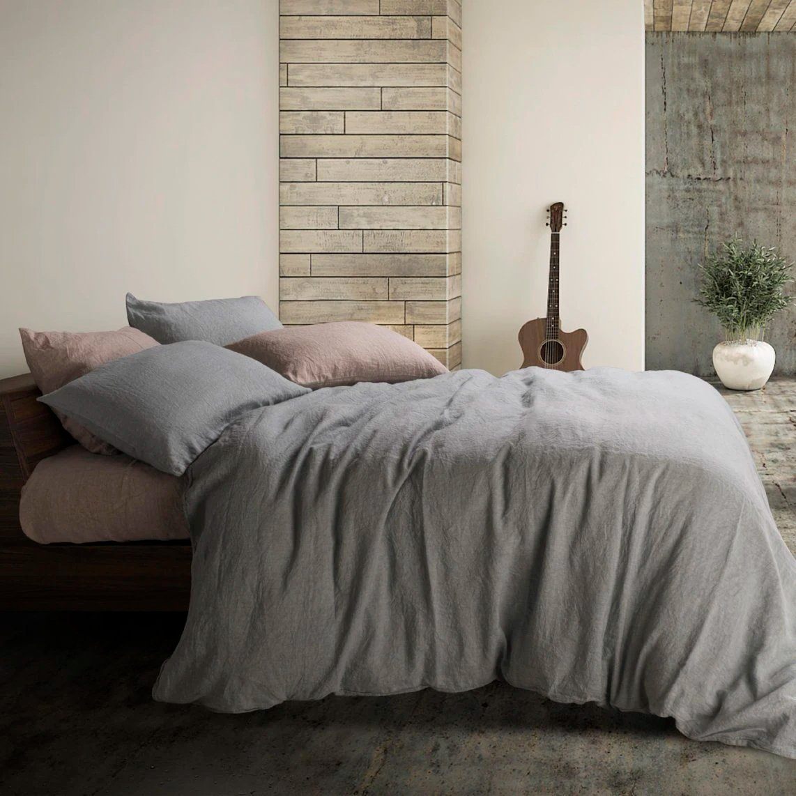 Parure Copripiumino in Puro Lino StoneWashed No Stiro - Luxury Copripiumino Lisola