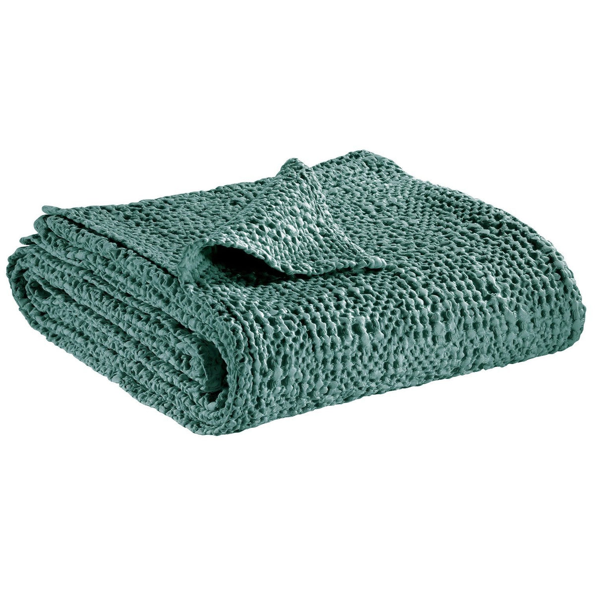 Plaid a Nido D'Ape StoneWashed in Cotone Tinta Unita - Tana Plaid Vivaraise Oliva