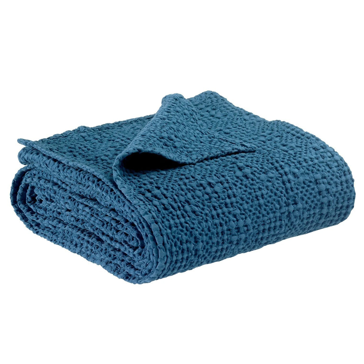 Plaid a Nido D'Ape StoneWashed in Cotone Tinta Unita - Tana Plaid Vivaraise Touareg
