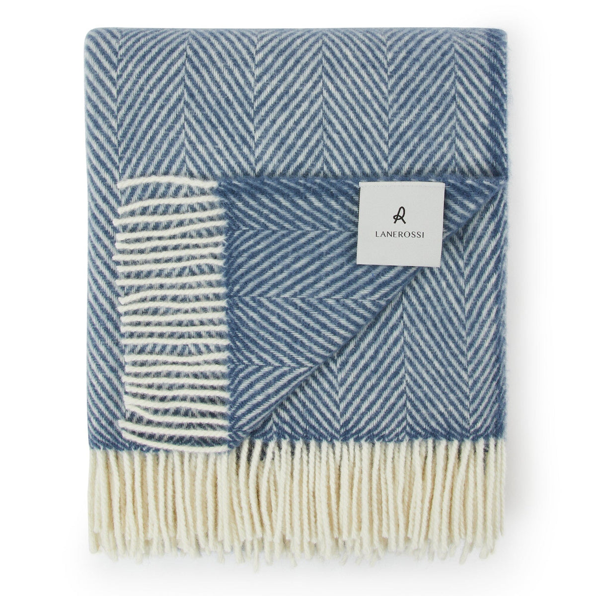 Plaid in Lana Vergine - Feder Plaid Marzotto 130x180cm Blu