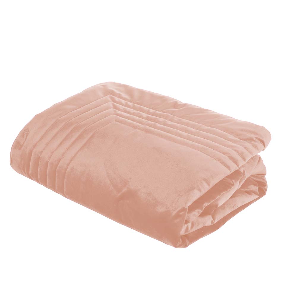 Plaid Trapuntato in Velluto Tinta Unita - Fascino Plaid Fazzini Singolo Rosa